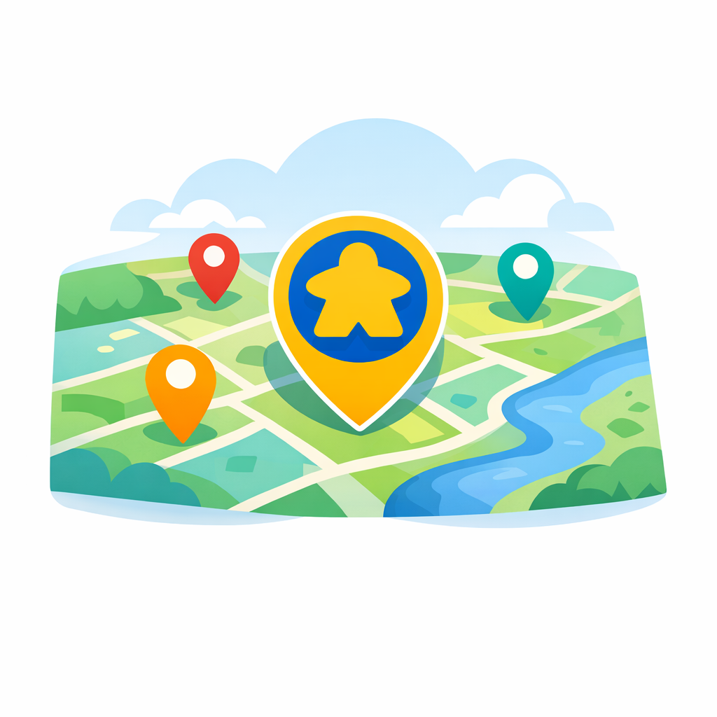 Map with nearby board game groups
